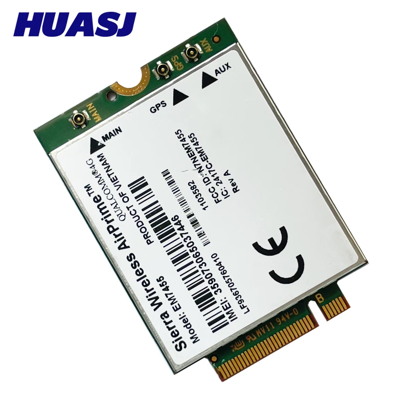 Huasj WWAN Sierra Wireless EM7455 1103582    FDD/TDD LTE Cat6 NGFF M.2 4G МОДУЛЬ 4G КАРТА 300 Мбит/с Для ноутбука и маршрутизатора 4G