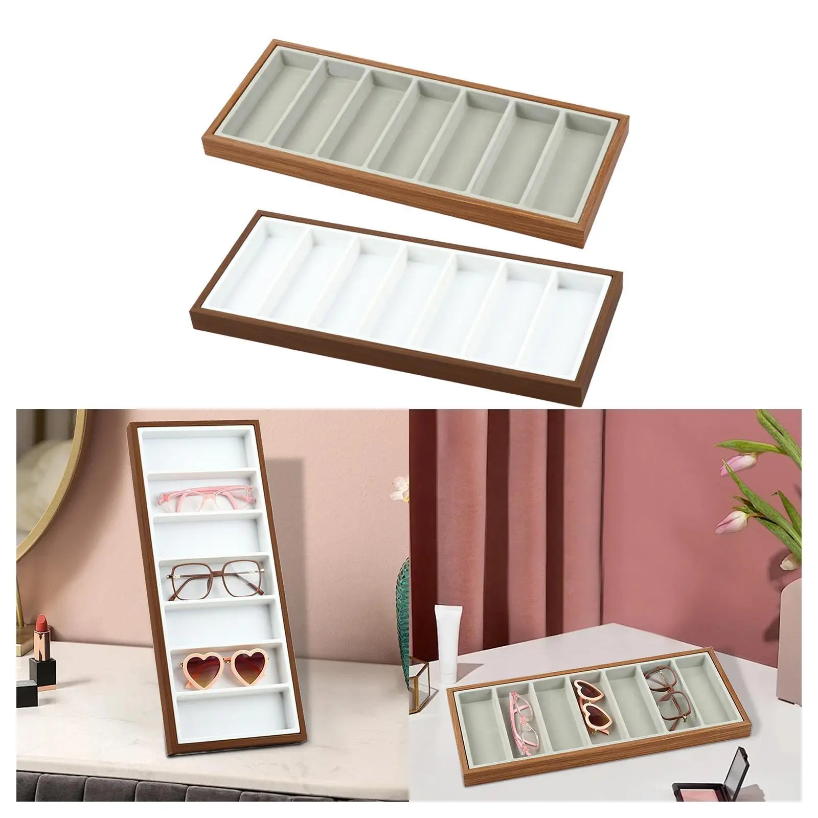 

Glasses Storage Box, Sunglasses Display, 7 Slot Eyewear Organizer