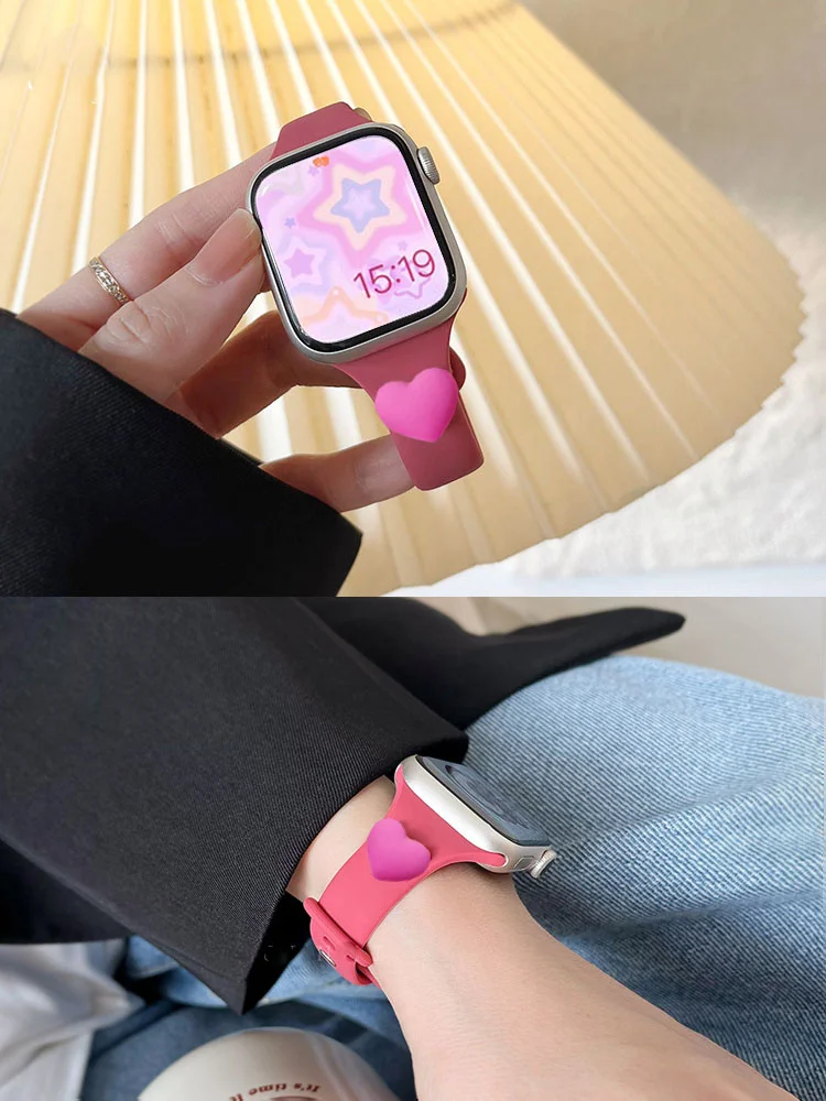 Cartoon Cute Pink Pig Band For Apple Watch 49mm 38 40mm 41mm Slim Soft Silicone Sport Strap For iWatch Series Ultra 2 9 8 7 SE 6