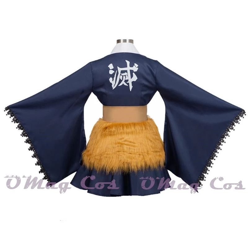 Anime Hashibira Inosuke Cosplay Costumes pour femmes, robe d'Halloween, vêtements de jeu, uniforme, plis imbibés