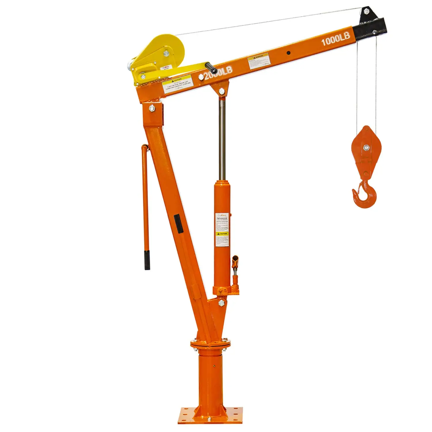 Prowinch Hydraulic Davit Crane 2000 Lbs Capacity, 360º Swivel, Automatic Brake Winch – Durable, Efficient Lifting Solution For