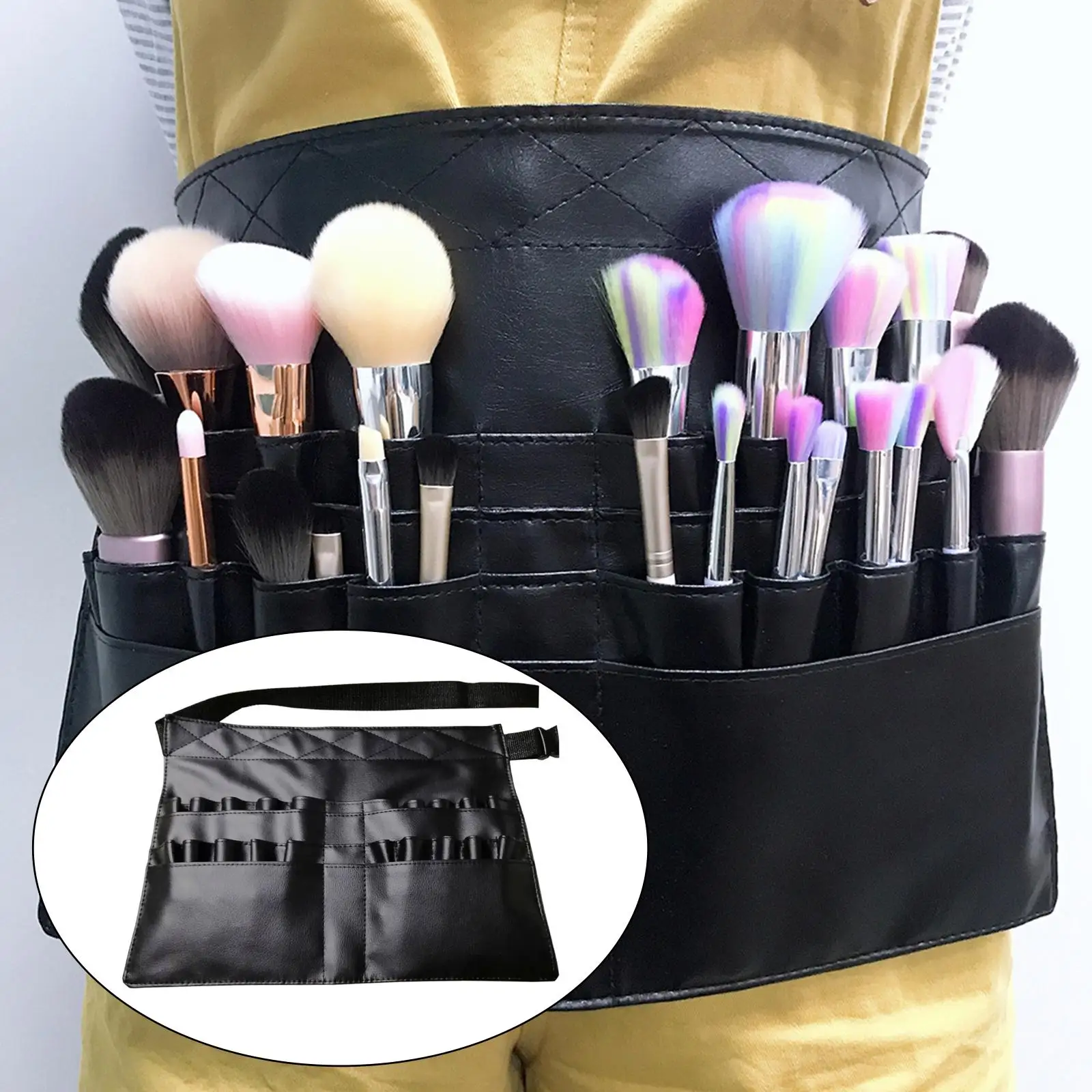 Makeup Brush Bag with Artist Belt Strap Waist Bags for Artist (Brushes Not