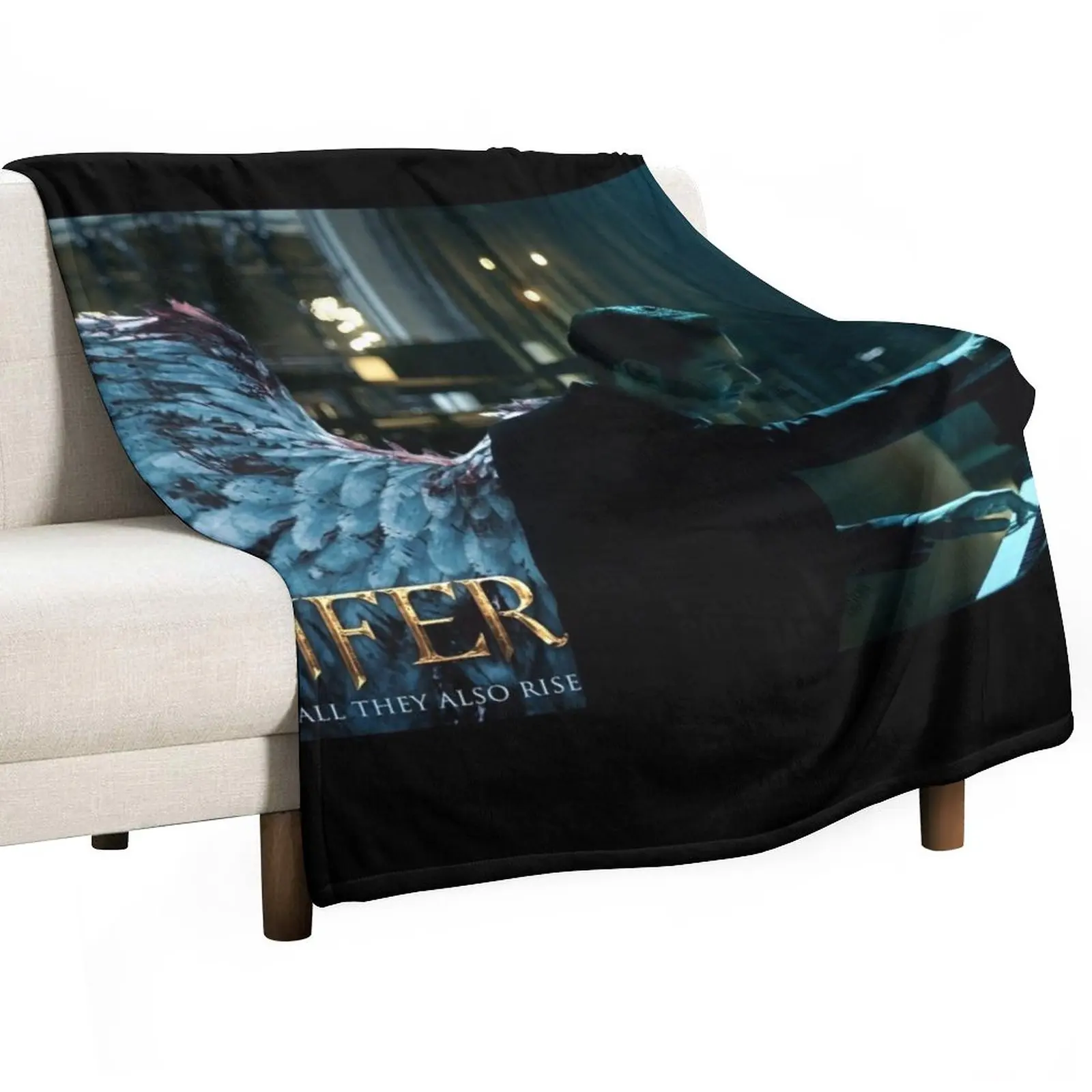 

Lucifer Piano Wings Throw Blanket Comforter Cute Plaid Travel Blankets