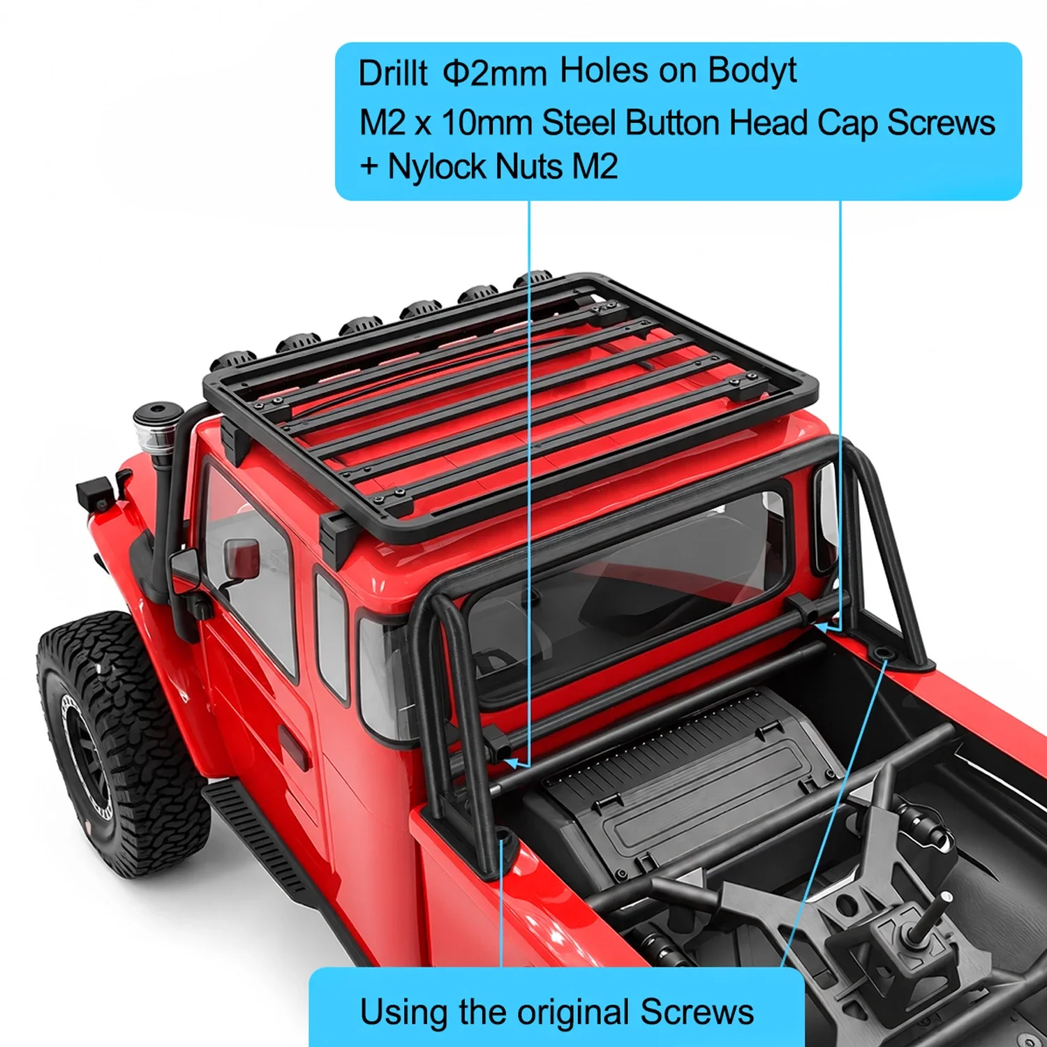 Scale Plastic Rear Bucket Roll Cage for Vanquish VS4-10 Phoenix 1/10 RC Crawler Car Upgrade Parts