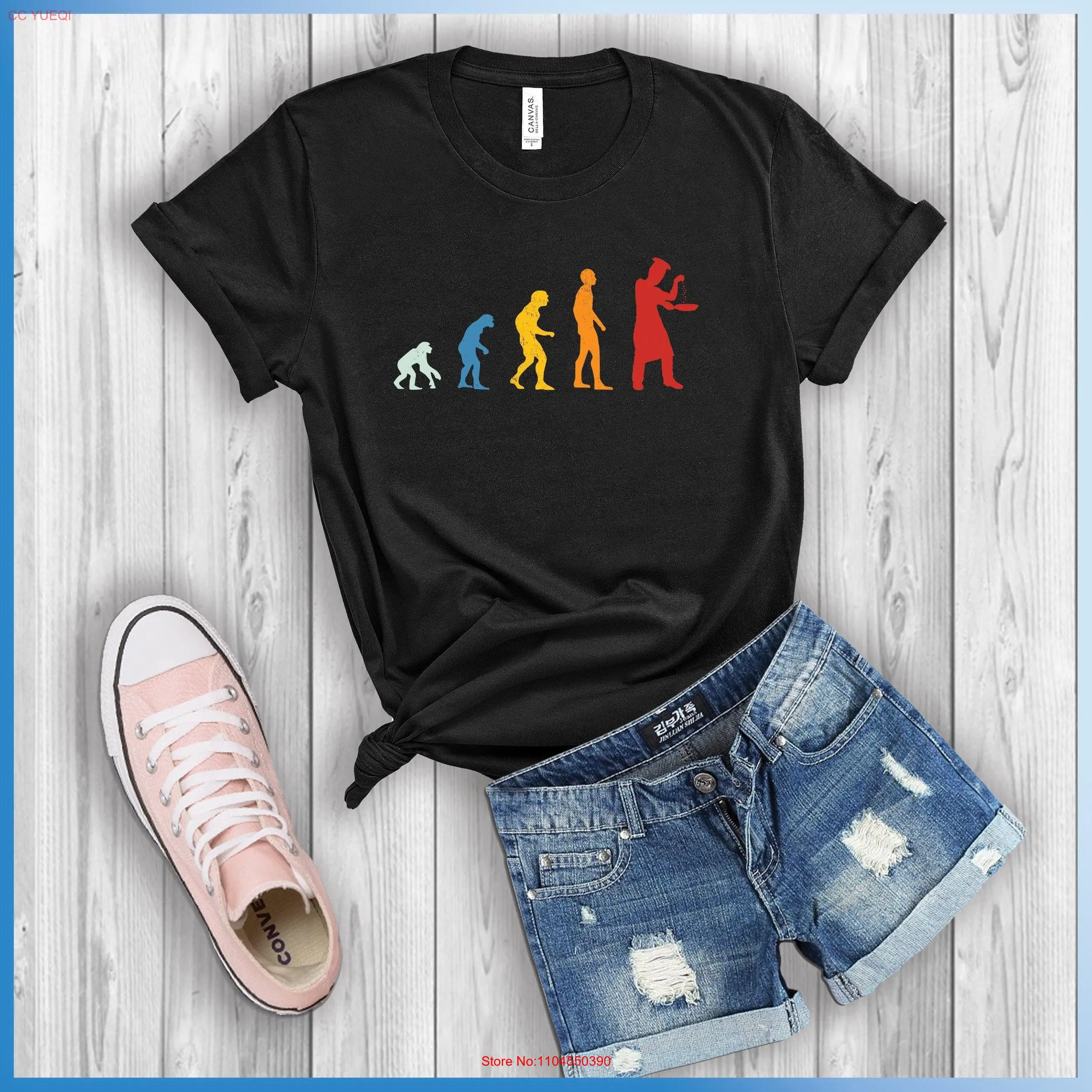 Camiseta Chef Evolution divertida carnicero cocinero dulce mangas largas o cortas