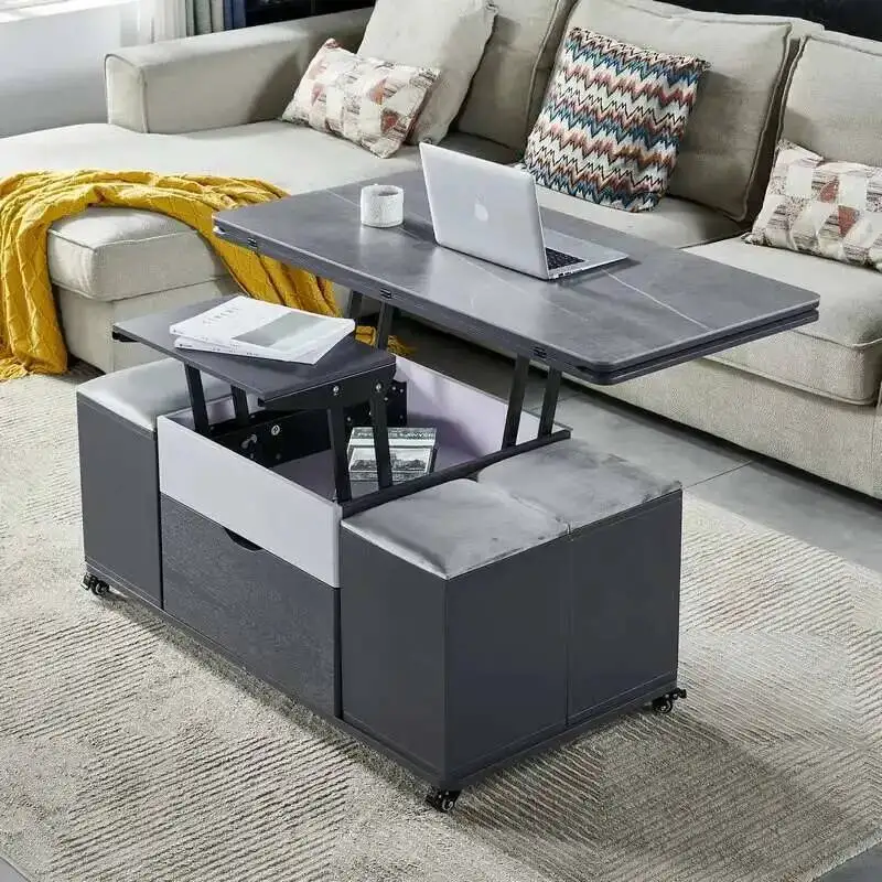 

Modern Storage Luxury Lifting Coffee Designer Table Clear Cheap Side Table Aesthetic Lounge Living Room Kaffee Tische Furniture
