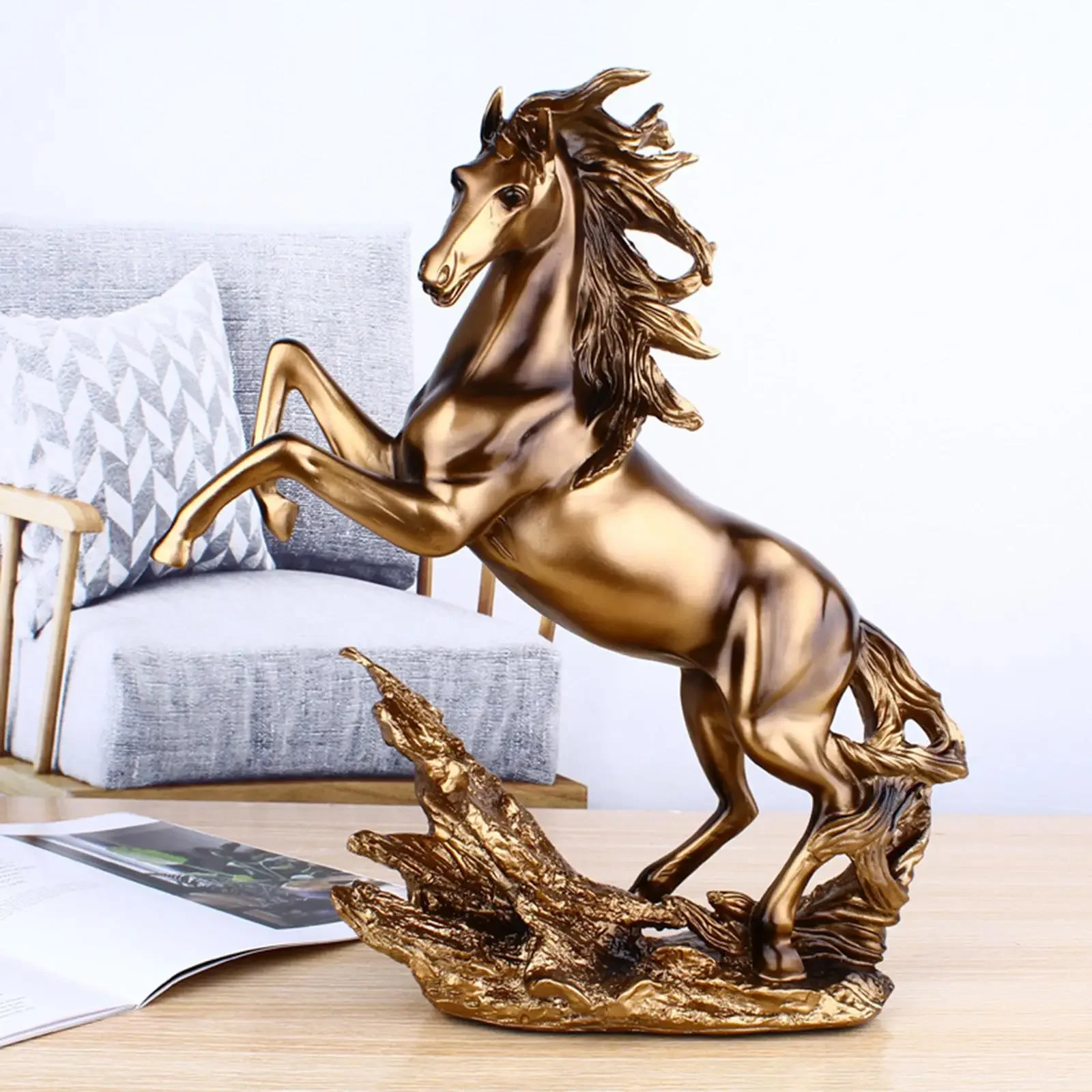 

Standing Horse Sculpture Animals Figurine Horse Figurine Ornament Statue for Home Bookcase Tabletop Dinner Table Decor