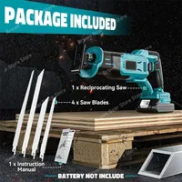 Cordless Reciprocating Saw Variable Speed 3200 SPM Brushless Wood Metal Electric Saw With 4PCS Blades for Makita 18V Battery
