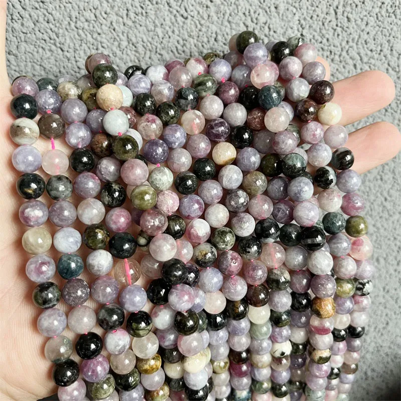 Brazil Tourmaline Necklace 8MM Colorful Natural Stone Chocker Beaded Mother Daughter 30/35/40/45/50/55cm Customize