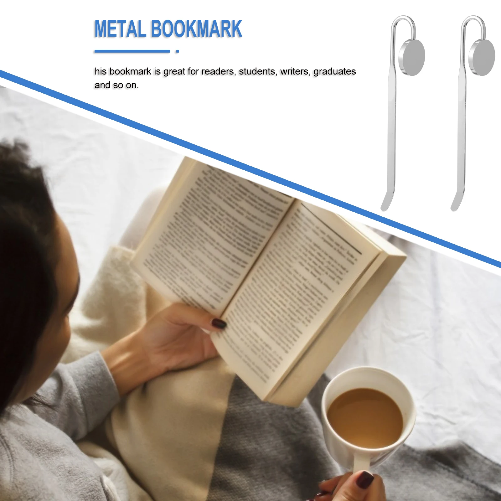 

2pcs Metal Bookmarks Swan Neck Page Markers Creative Eco-Friendly Bookmark For Students Graduates Readers Gift