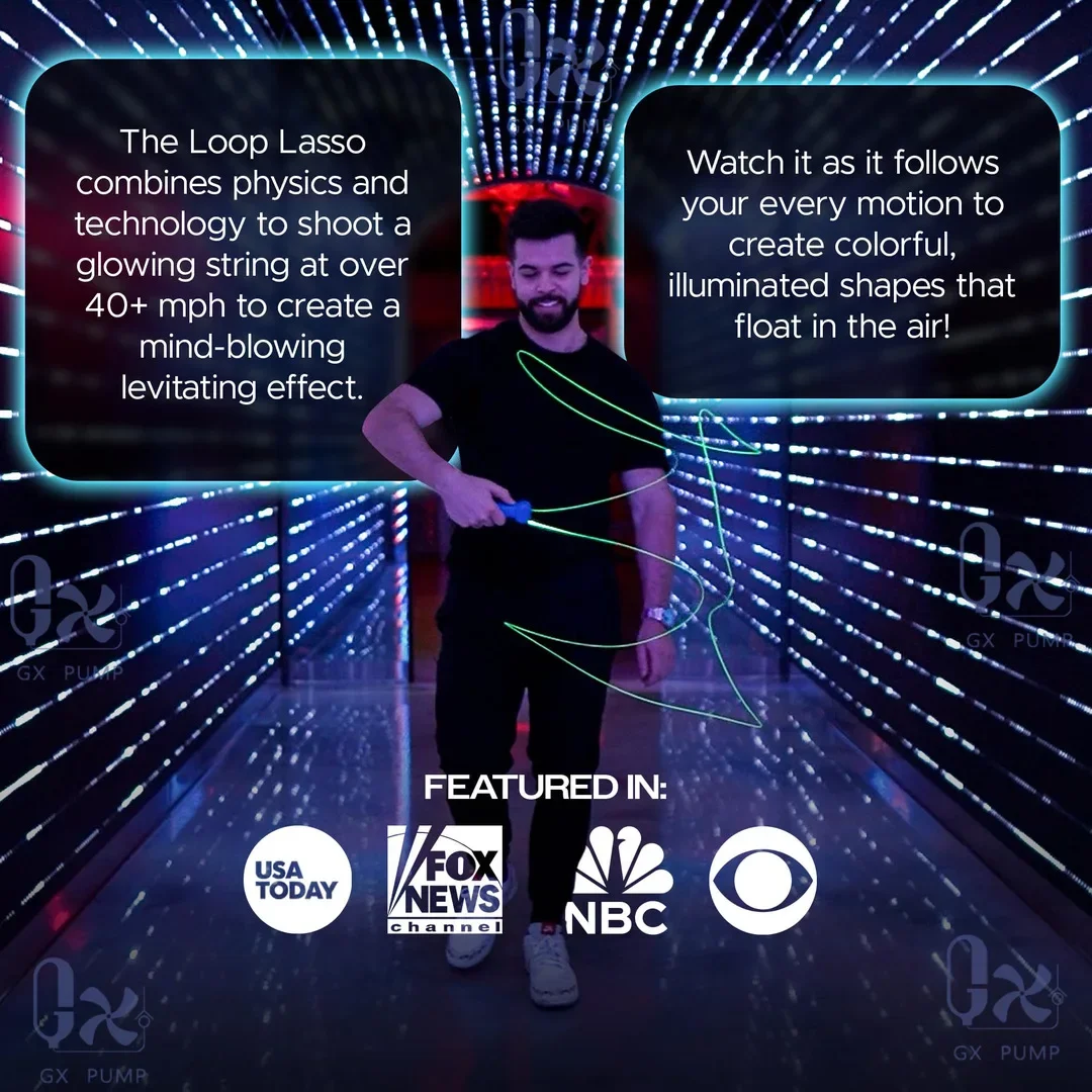 Glow-in-the-dark Rope Launcher Handheld Can Adjust The Speed of The Rope Propulsion Novelty Stress Relieving Toys