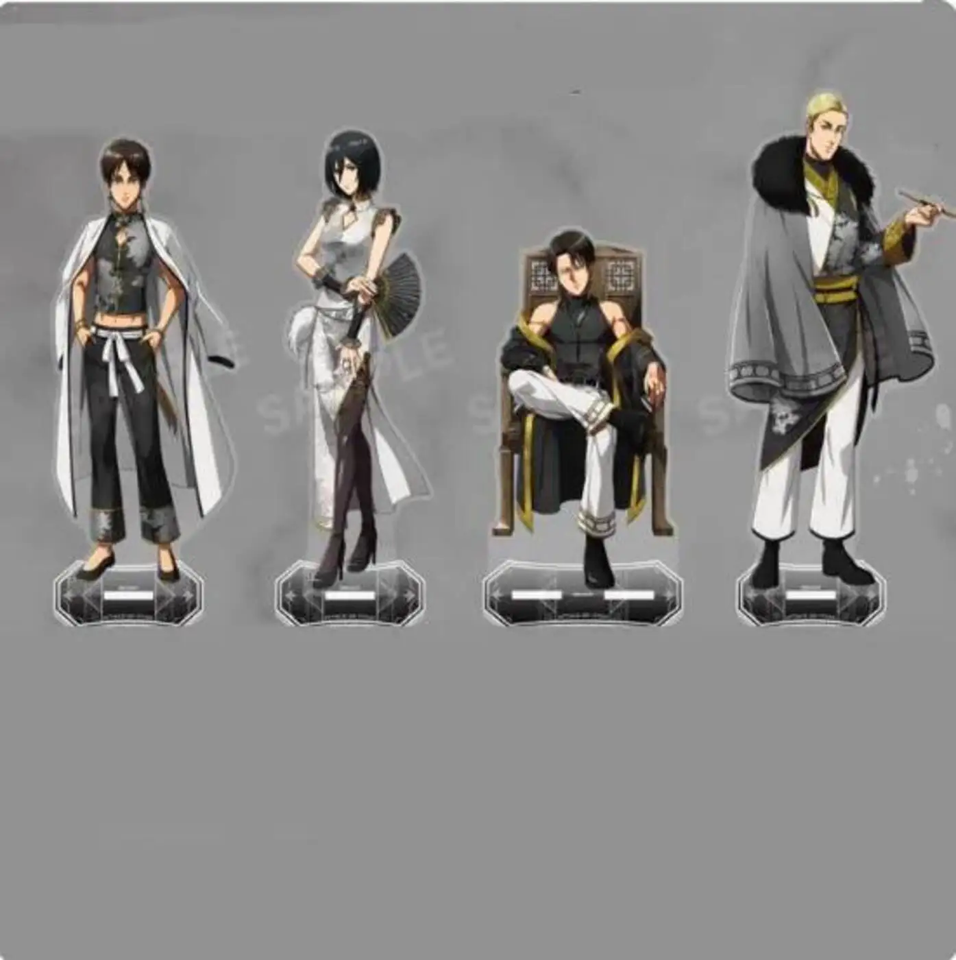 Figurine Acrylique Anime L'Attaque des Titans Mikasa Ackerman Cheongsam, Modèle de Collection Cosplay, Décoration de Bureau, Cadeaux