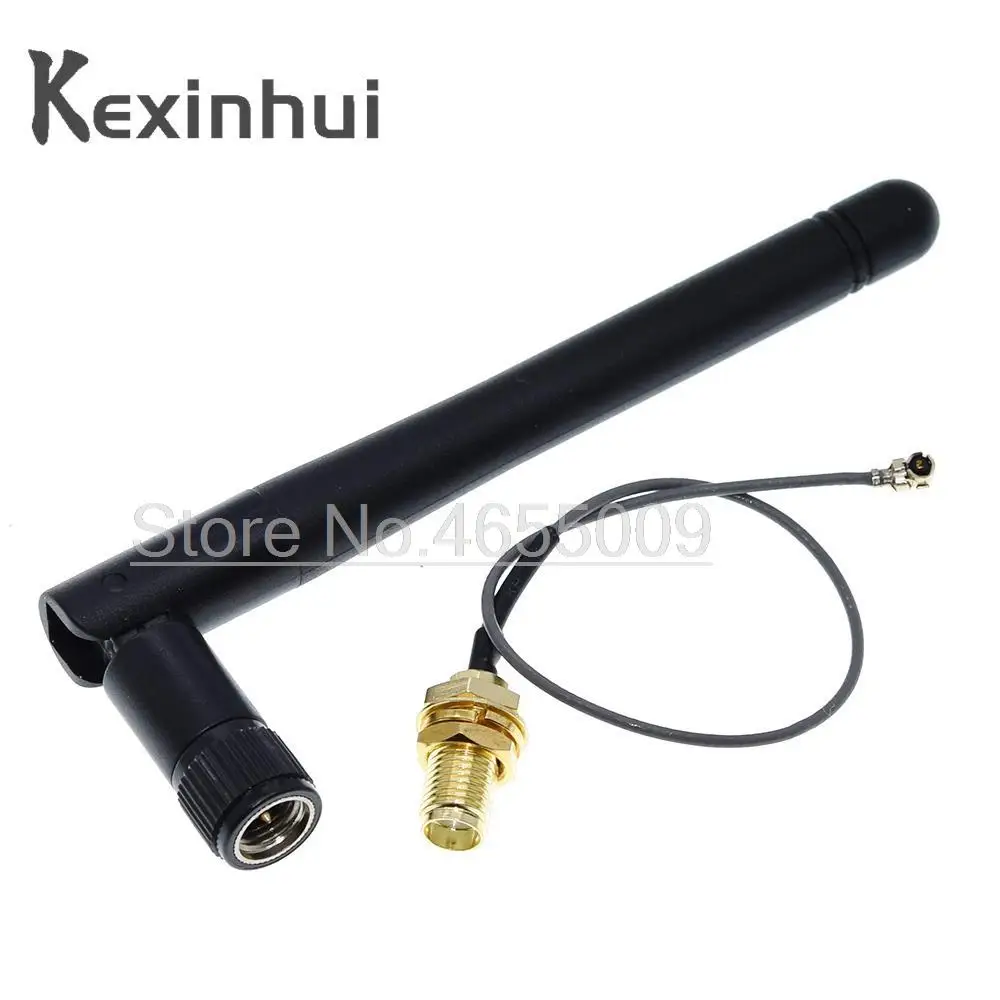 2.4GHz 3dBi WiFi 2.4g Antenna Aerial RP-SMA Male wireless router+ 17cm PCI U.FL IPX to RP SMA Male Pigtail Cable ESP8266 ESP32