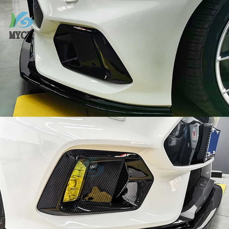 Car Fog Light Frame For Ford Focus RS 2015 2016 2017 2018 Focus Stline Modified Carbon Fiber Texture Fog Light Frame