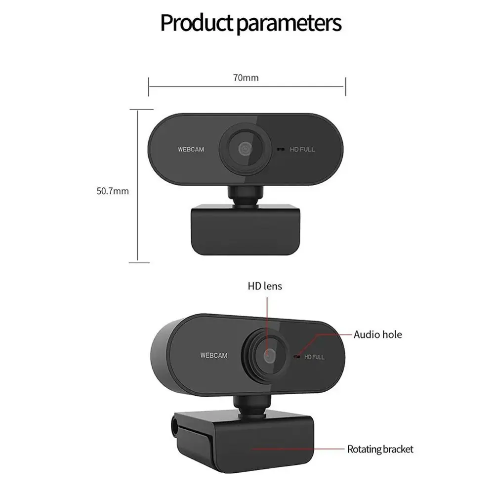 New 1080P HD Webcam with Microphone USB Computer Camera Plug and Play Mini Computer Webcam Video Calls
