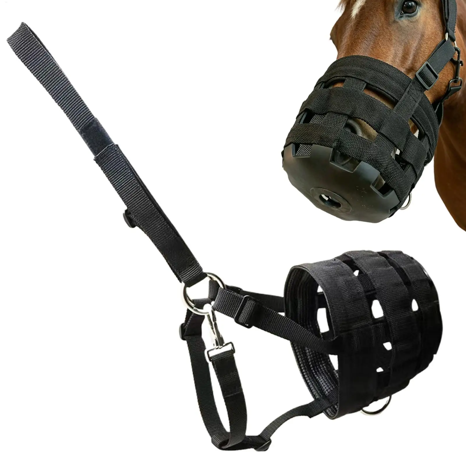 通気性のある馬用放牧マズル-軽量で噛みつき防止、柔軟な馬用マズル-トレーニング用-馬の放牧管理用具