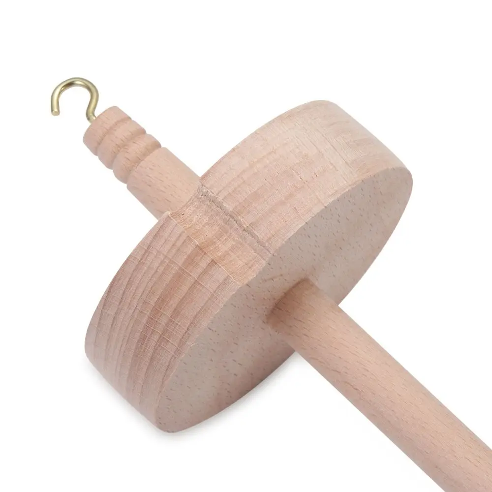 DIY Craft Beginners Sewing Accessories Solid Wooden Drop Spindle Handmade Whorl Yarn Spin
