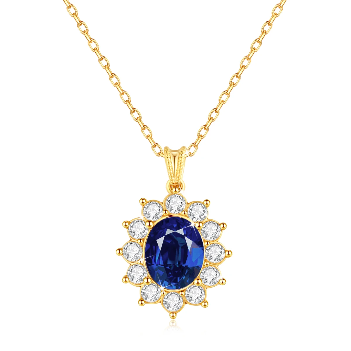 Royal Style Pendant Necklace For Women 18K Gold Plated Elegant Neck Jewelry Valentine's Day Anniversary Birthday Fashion Gift