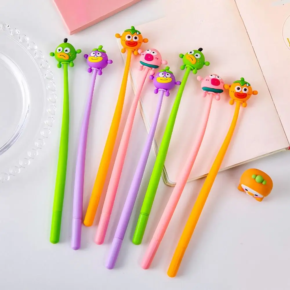 5 Pcs Portable Cute Cartoon Neuter Pen Creative Soft Signature Pen Durable Silicone Shake Pen Writing