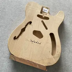 HB330 Raw Materials Semi Finishing Tele Electric Guitar Body Semi Hollowbody See Through Jazz Guitar Style for Decoartion or DIY