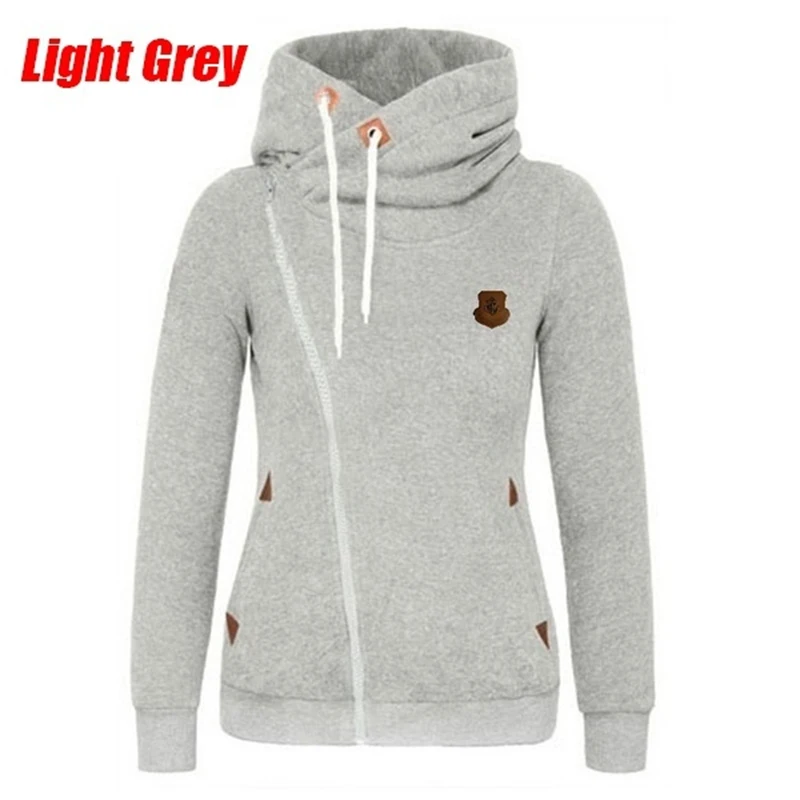 Custom Logo New Fashion Winter Woman Sports Personality Side Zipper Hooded Sweatshirt Candy Colored Sweater Coat