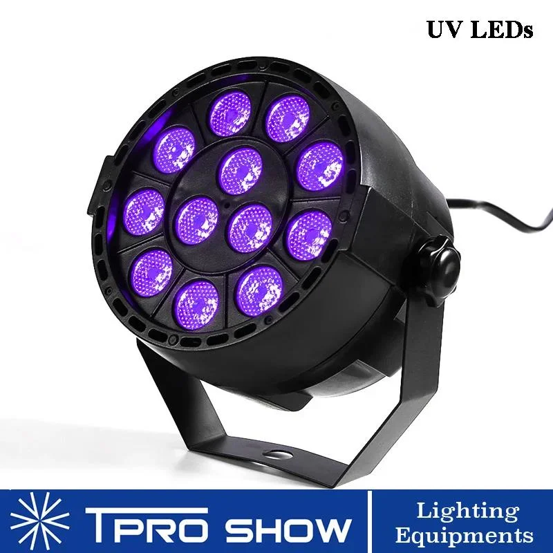 Pocket Size UV Black Light Dmx Sound Auto Control Home Party 12 UV LED Par Spotlight Dimming Strobe Grow Stage Lighting Effect