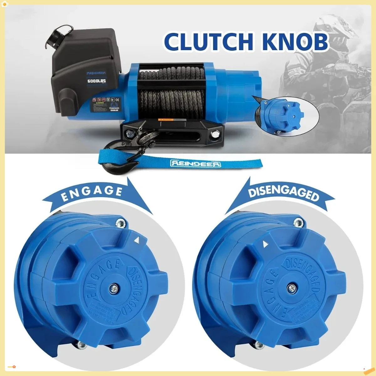 جديد 12 فولت ونش 6000 رطل الحمولة ونش كهربائي عدة حبل اصطناعي مع Hawse Fairlead مقاوم للماء IP67