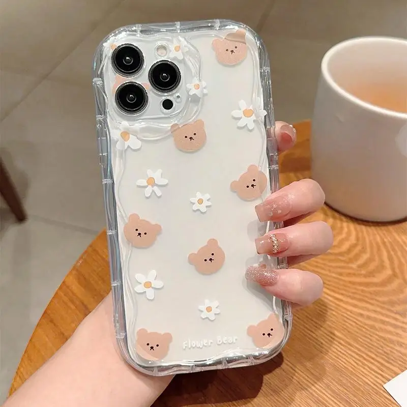 Flower Ocean Wave Case for VIVO Y22S Y36 Y76 Y02S Y17S Y21 Y33S Y21S Y35 Y15S Y15A Y01 Y16 Y20 V21E V29E V25 V23 V27 Pro Cover