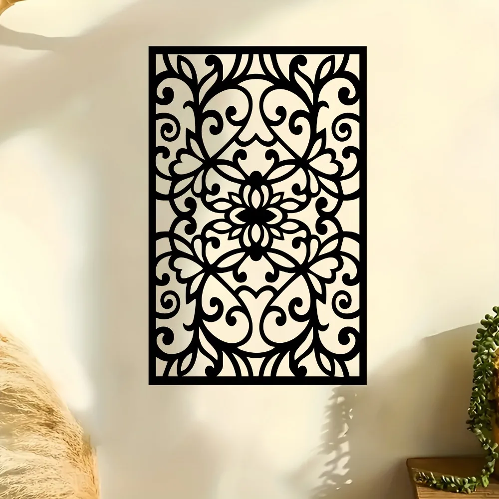 CIFBUY Iron Wall Art,2D Flat Laser Cut Vintage Scroll Metal Hanging Sculpture,Rustproof Powder‑Coated Wall Decor