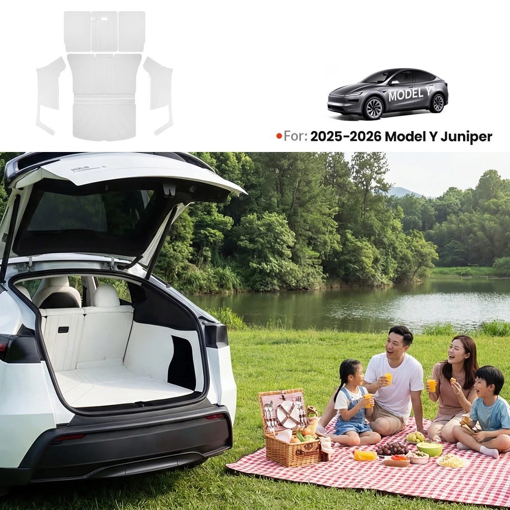 

Коврик в багажник YZ из кожи NAPPA для Tesla Model Y Juniper 2026 360 ° Полностью закрывающие водонепроницаемые коврики для багажника с защитой от царапин, автомобильные аксессуары