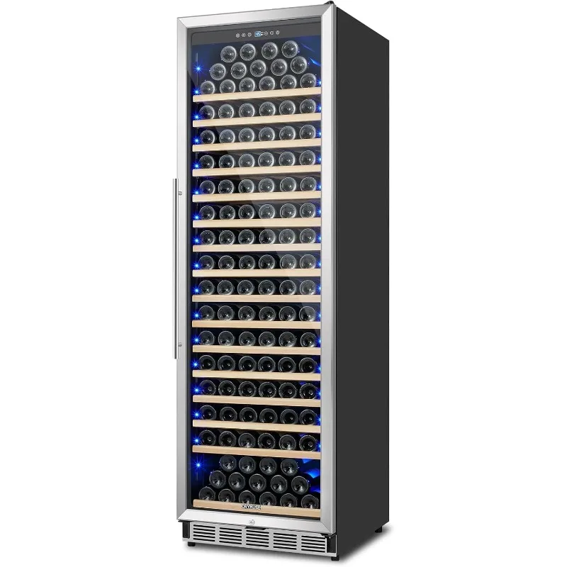 Large 200 Bottle Wine Fridge - 24 Inch Wine Cooler Refrigerator, Freestanding and Built-in Design, Upgraded Compressor Cooling