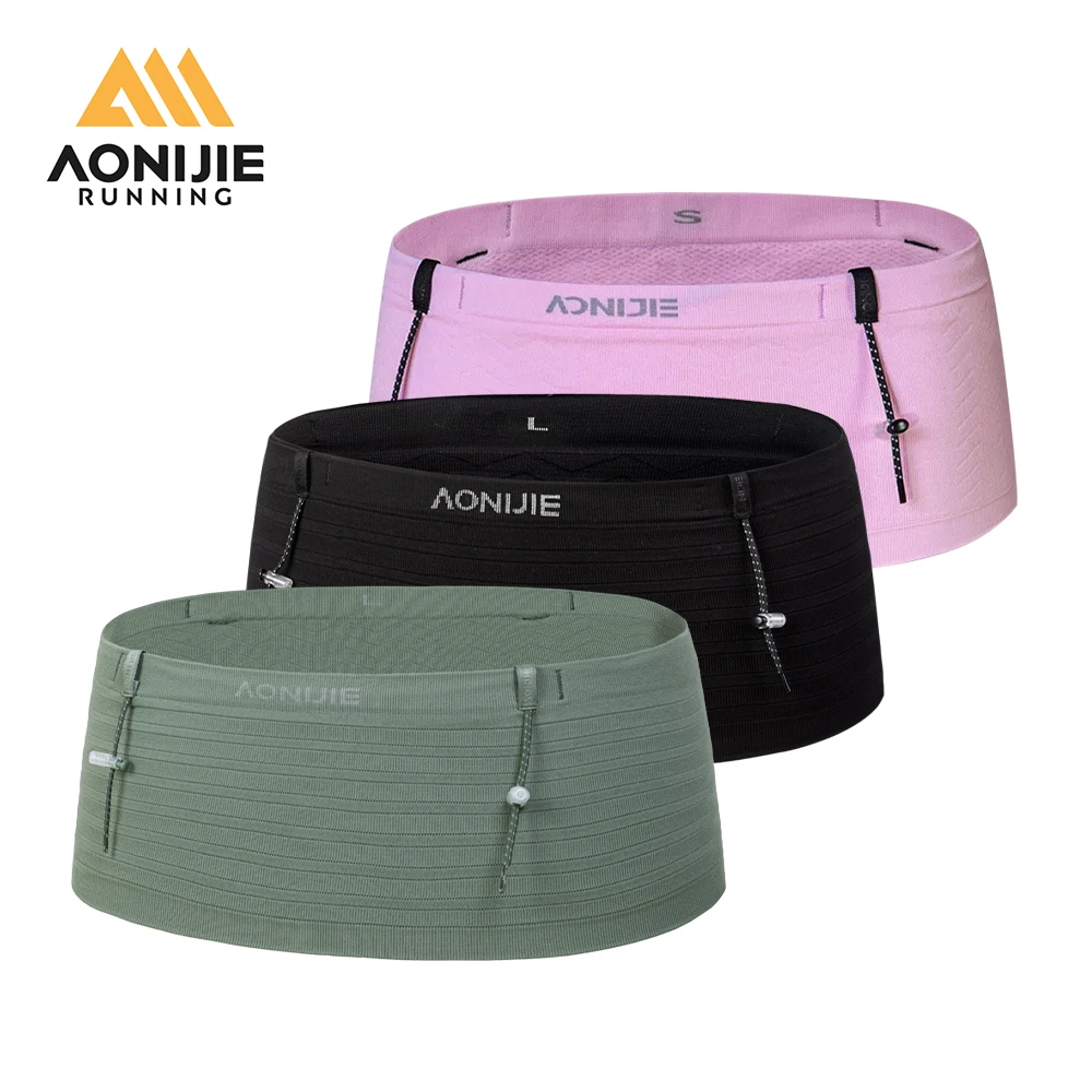 AONIJIE W8116 Woven Elastic Sports Waist Bag Pack Running Race Number Belt For Triathlon Marathon Cycling Mountaineering