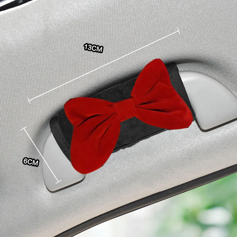 1szt Cute Cartoon Red Bowknot Samochodowa poduszka pod szyję Uniwersalny zagłówek fotela samochodowego Pokrowiec na pas bezpieczeństwa Akcesoria samochodowe dla kobiet — zdjęcie 7