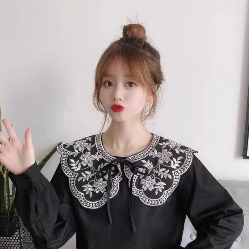 

Милый ажурный накладной воротник, вязаный крючком шаль с круглым вырезом, съемный воротник, шарф, аксессуары, сетка