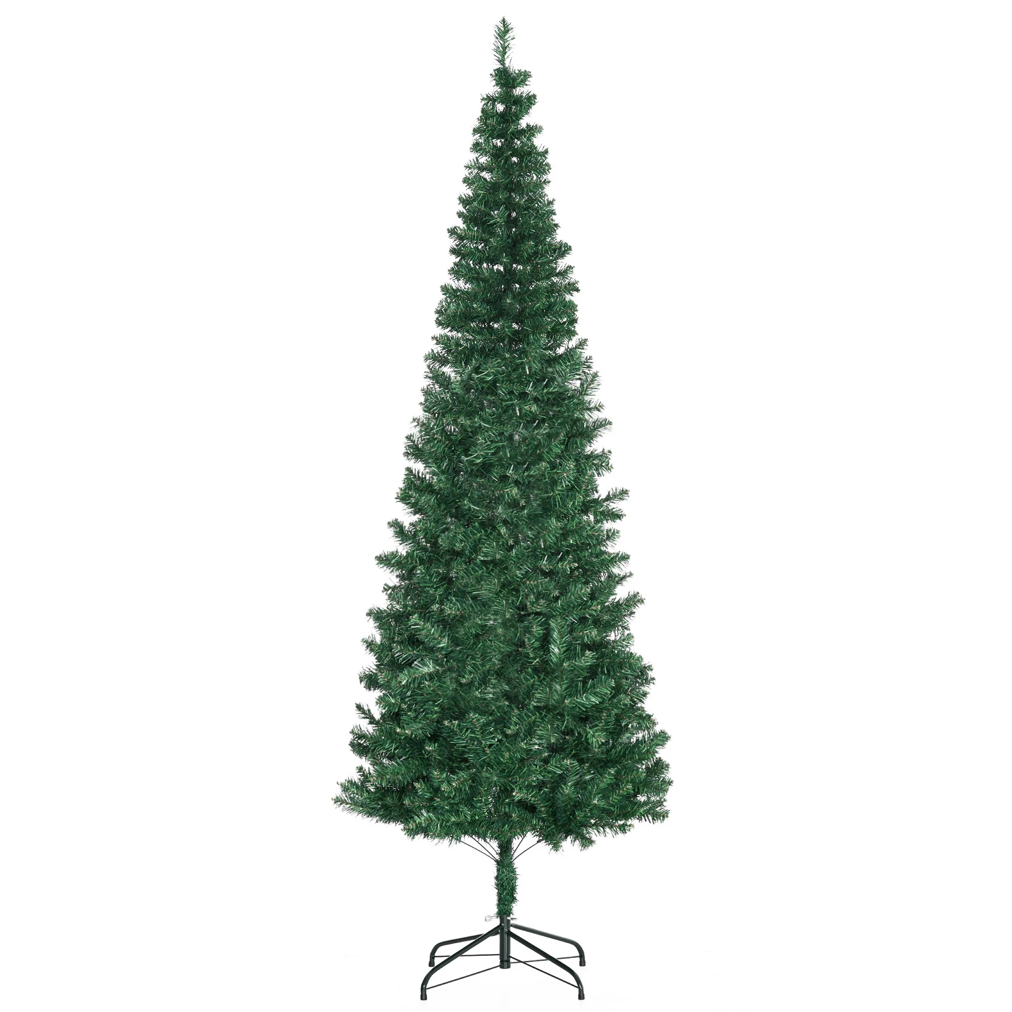 Homcom Kunstkerstboom 210 cm Vuurvast met 631 groene PVC-tips