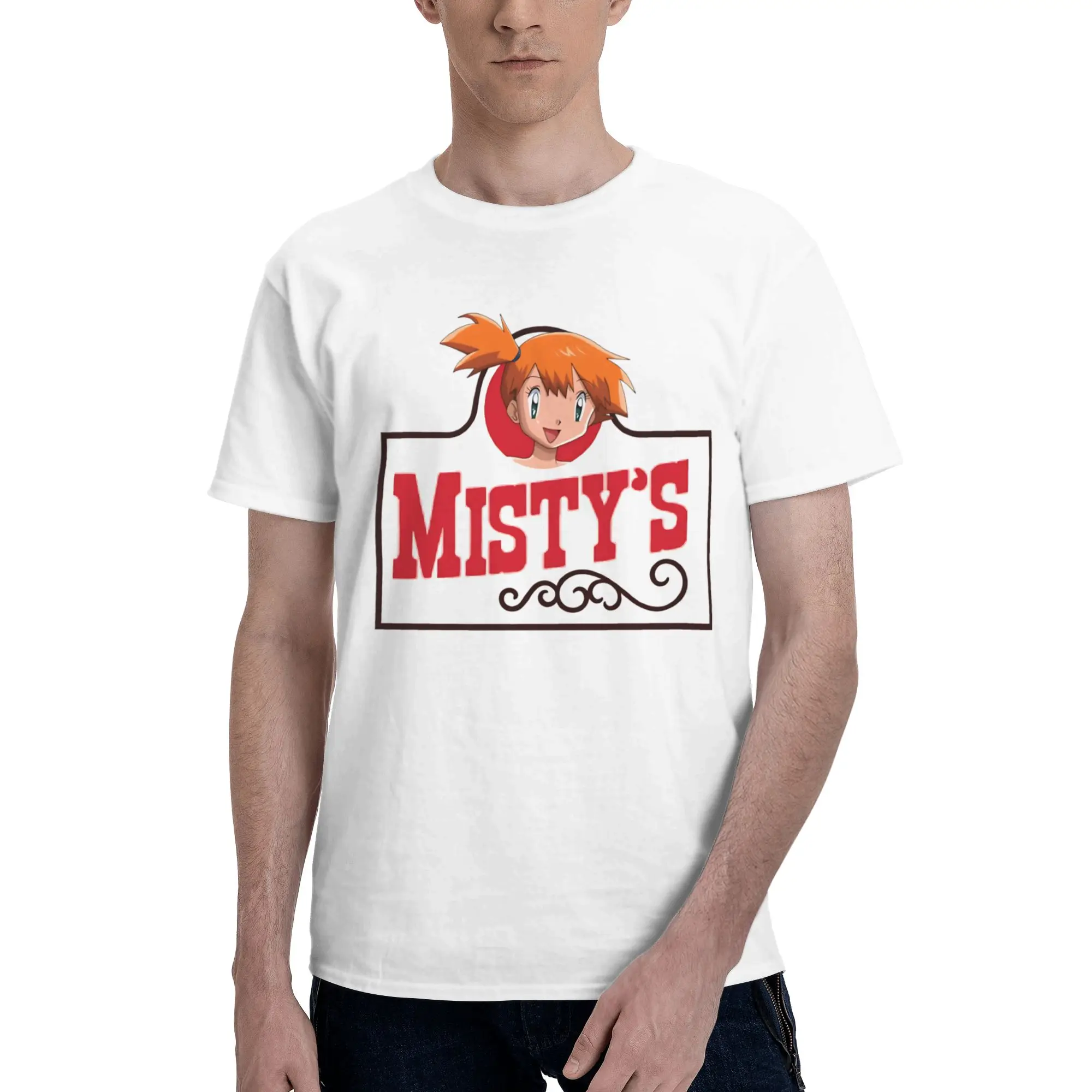 Misty Old Fashioned Hamburgers Men's T Shirts Pokemon Vintage Tees Short Sleeve Round Collar 100% Cotton Classic Clothes T-Shirt
