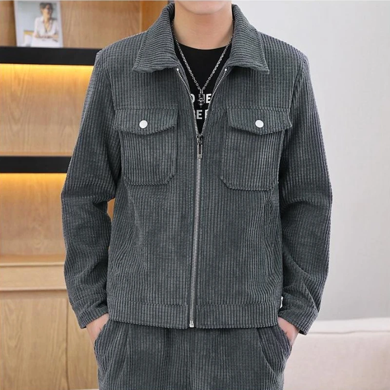 

​Men's Trendy Corduroy Jacket 2025 Youthful Spring Autumn Jacket with Unique Texture Loose Fit​