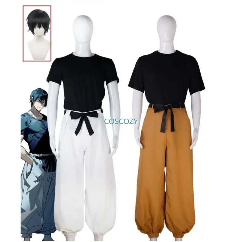 Anime Jujutsu Kaisen Fushiguro Toji Cosplay Costume Aldult Unisex Pants Wig Halloween Rave Combat Fushiguro Cosplay Costumes