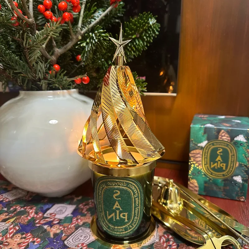 Diptyqueing Christmas Tree Romantic Candles Scented Fragrance Carousel Scented Candle Lid Perfume Aroma Home Decor Luxury Gift view 5
