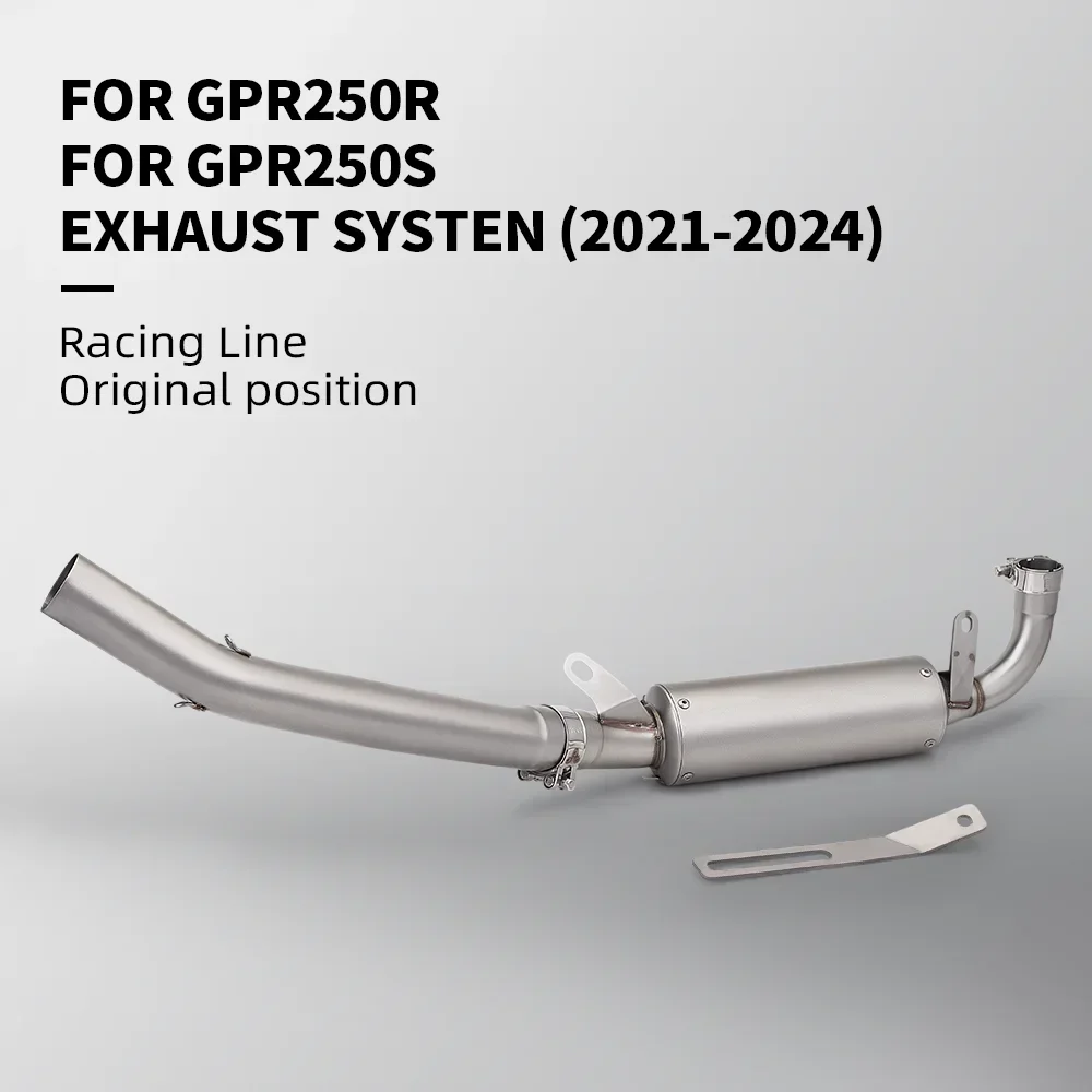 

For Aprilia GPR250R GPR250S GPR250 2021 - 2024 Motorcycle Exhaust Escape Systems Side Row Slip On Middle Link Pipe 51mm Muffler