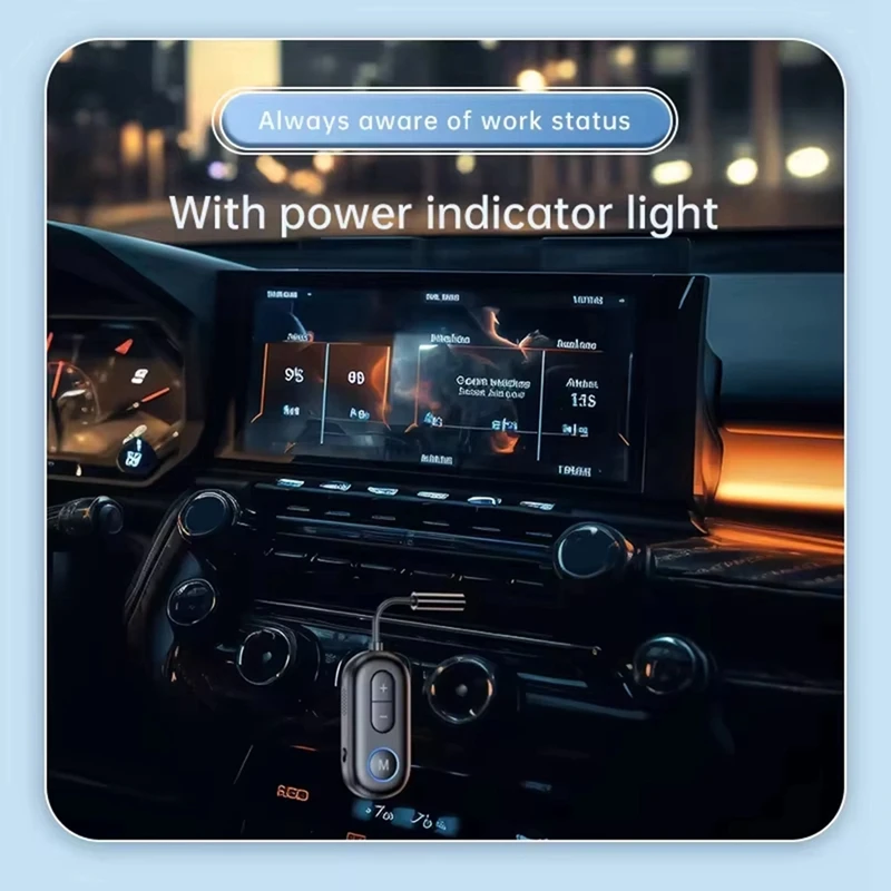 Bluetooth 5.4 Audio Transmitter Receiver 3.5MM AUX Hifi Stereo Adapter With Mic For Car Airplane TV PC Speaker