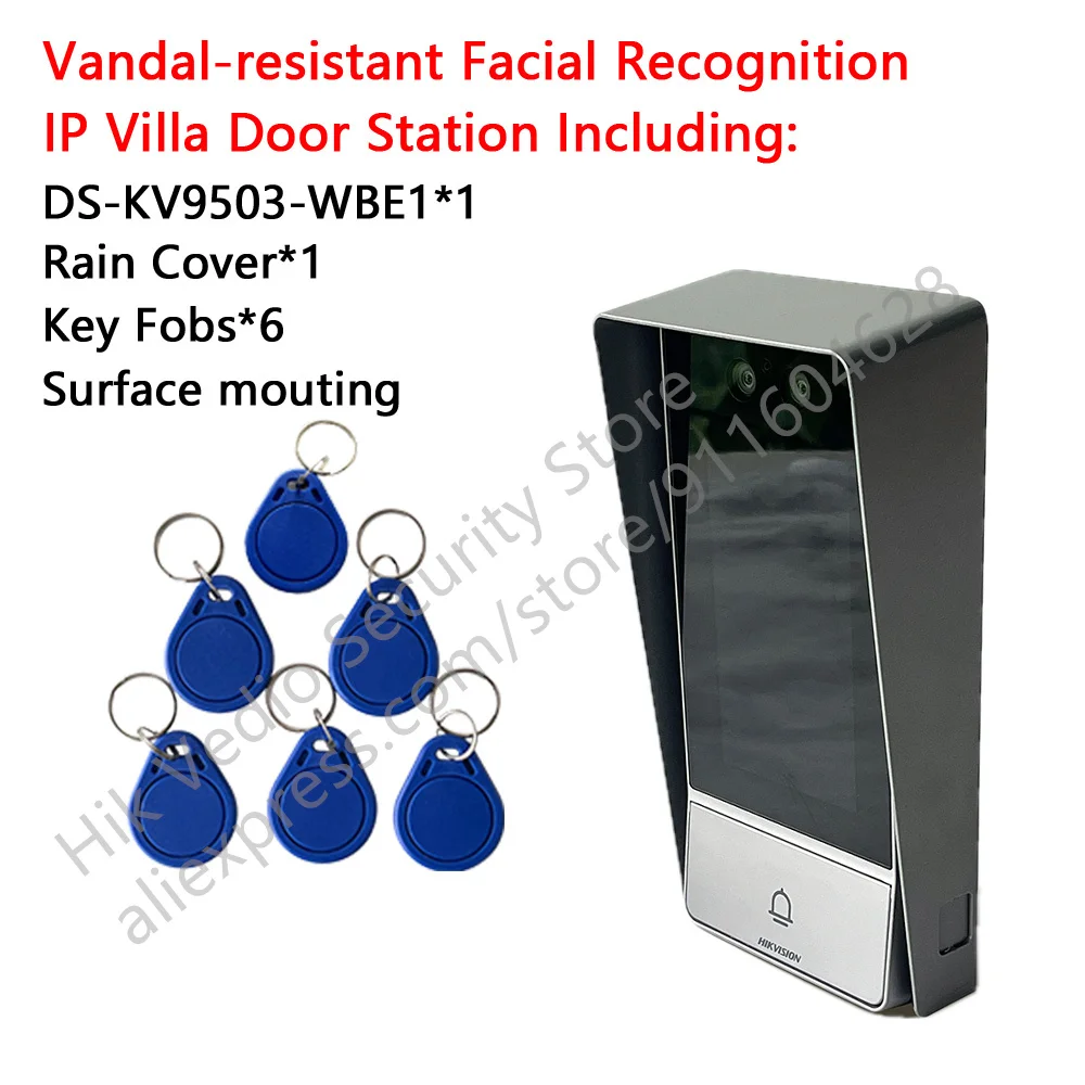 Hikvision DS-KV9503-WBE1 Video Intercom Facial Recognition Door Station 4.3-inch colorful Standard PoE DS-KABV9503-RS Rain Cover