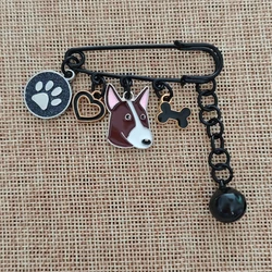 Neo-Gothic Bull Terrier Dog Brooch Pins Animal Doberman Pug Breastpin Original Girl Gift