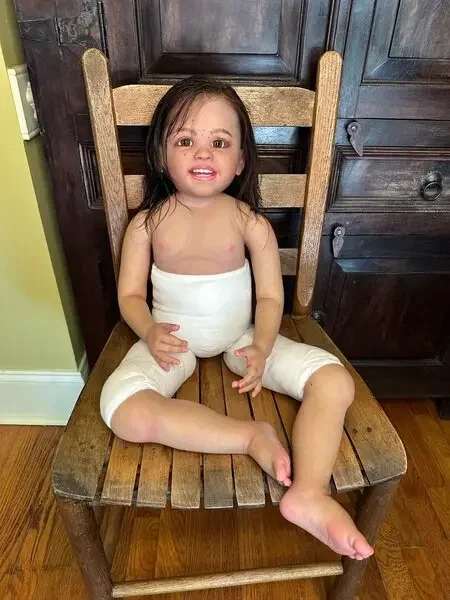 

EGO Customizable Collectable Art work 29inch Reborn Baby Shanti Freckles on the face Painted Kit DIY Part Christmas Gift