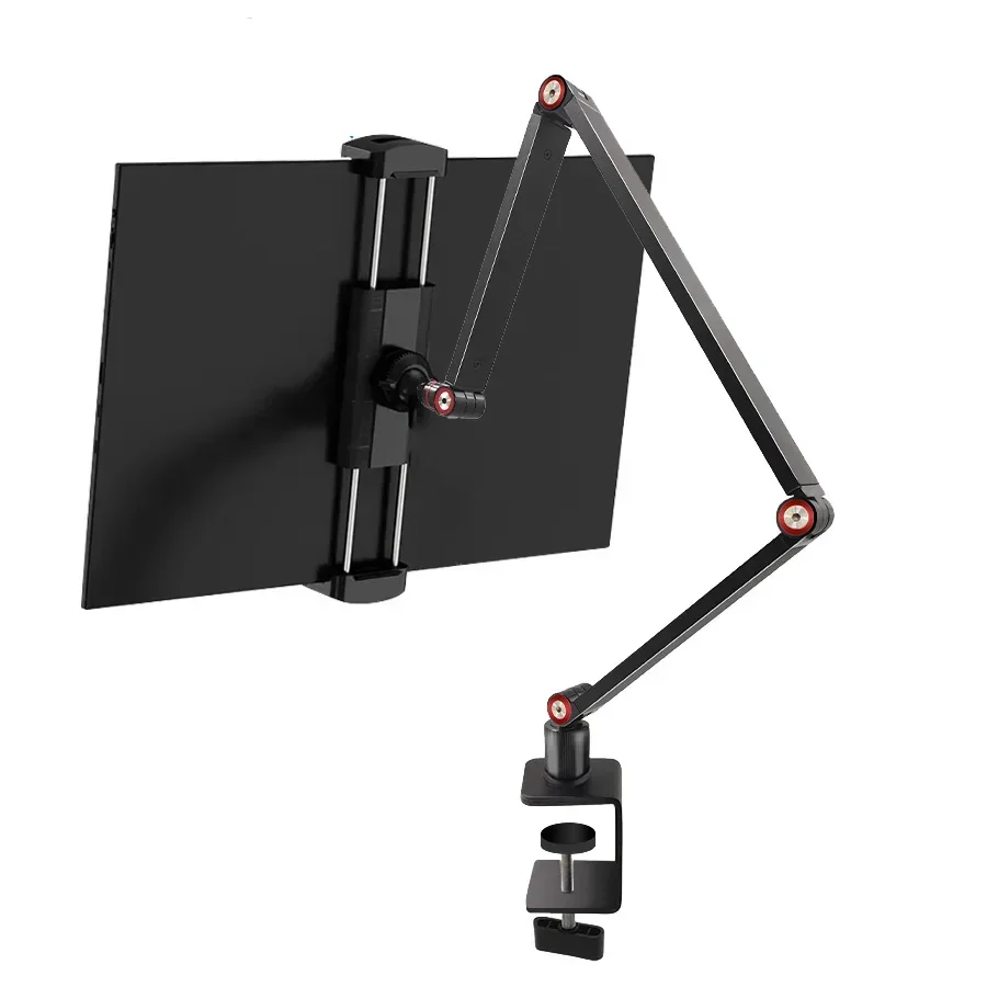 Portable Monitor Holder Foldable 3 Metal Arms Stand VESA Mount Fit 13 14 15.6 17.3 Inch Gaming Live Webcas Computer Display