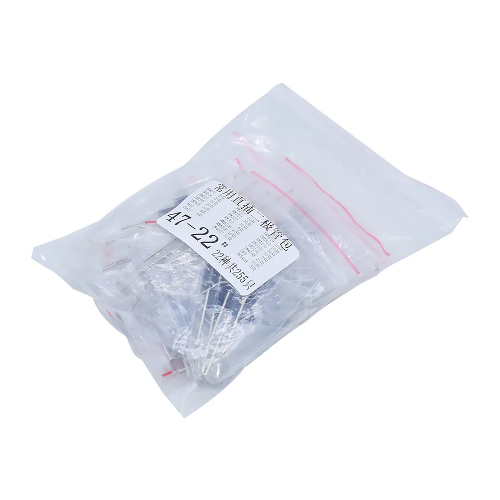 255pcs/lot Rectifier Diode set pack 1N4148 1N4007 1N5819 1N5399 1N5408 1N5822 FR107 FR207 Electronic Components diy assorted kit