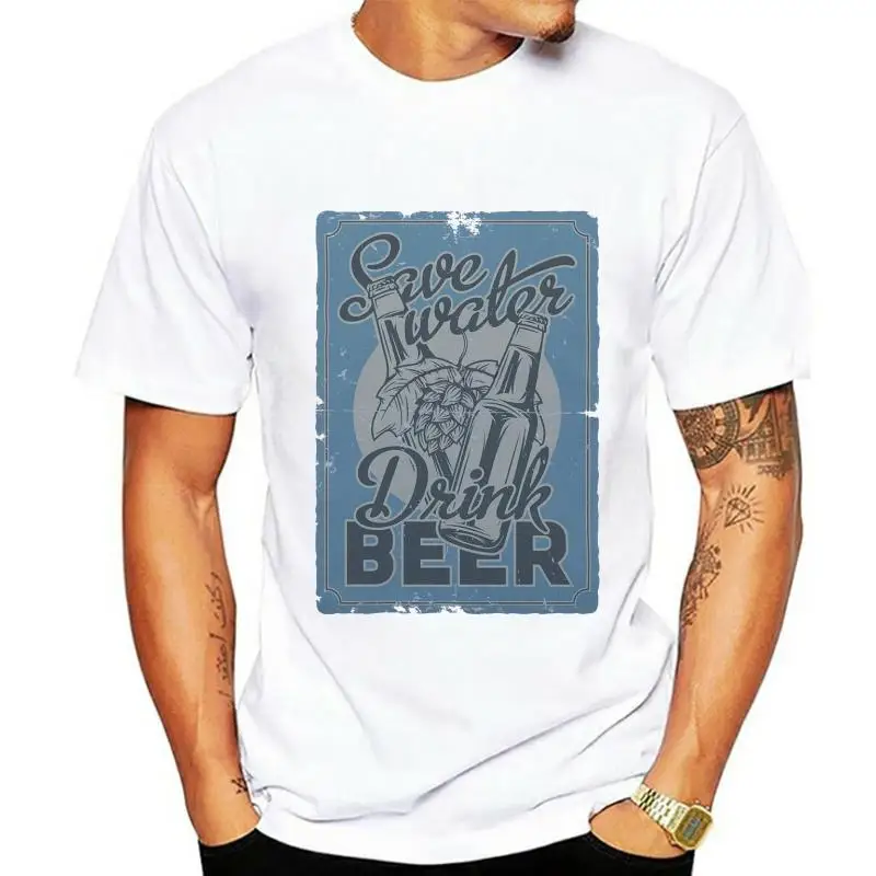 Mens Save Water Drink Beer Classic T-Shirt men t shirt