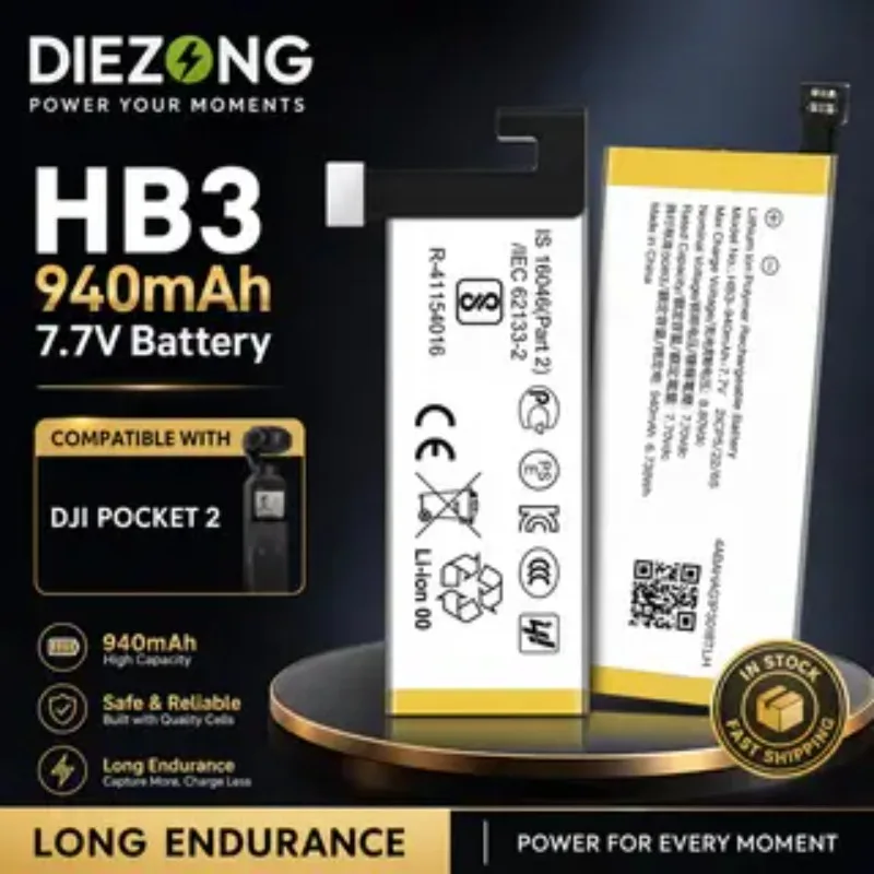 In Stock For DJI HB3-940mAh-7.7V Camera Battery Compatible with Pocket 2, Long Endurance