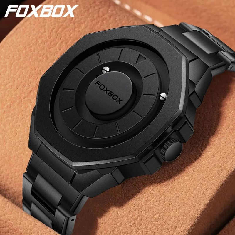 

LIGE уникальный дизайн модные кварцевые мужские часы из нержавеющей стали креативный прокрутка указатель магнитной силы водонепроницаемые часы для мужчин