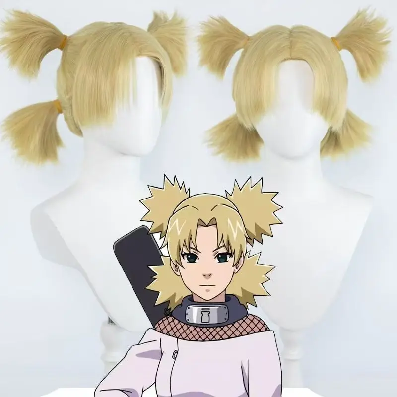 Anime Temari Cosplay Wig Short Blonde Hair Heat Resistant Synthetic Fiber Rose Net High Quality Halloween Party Wig